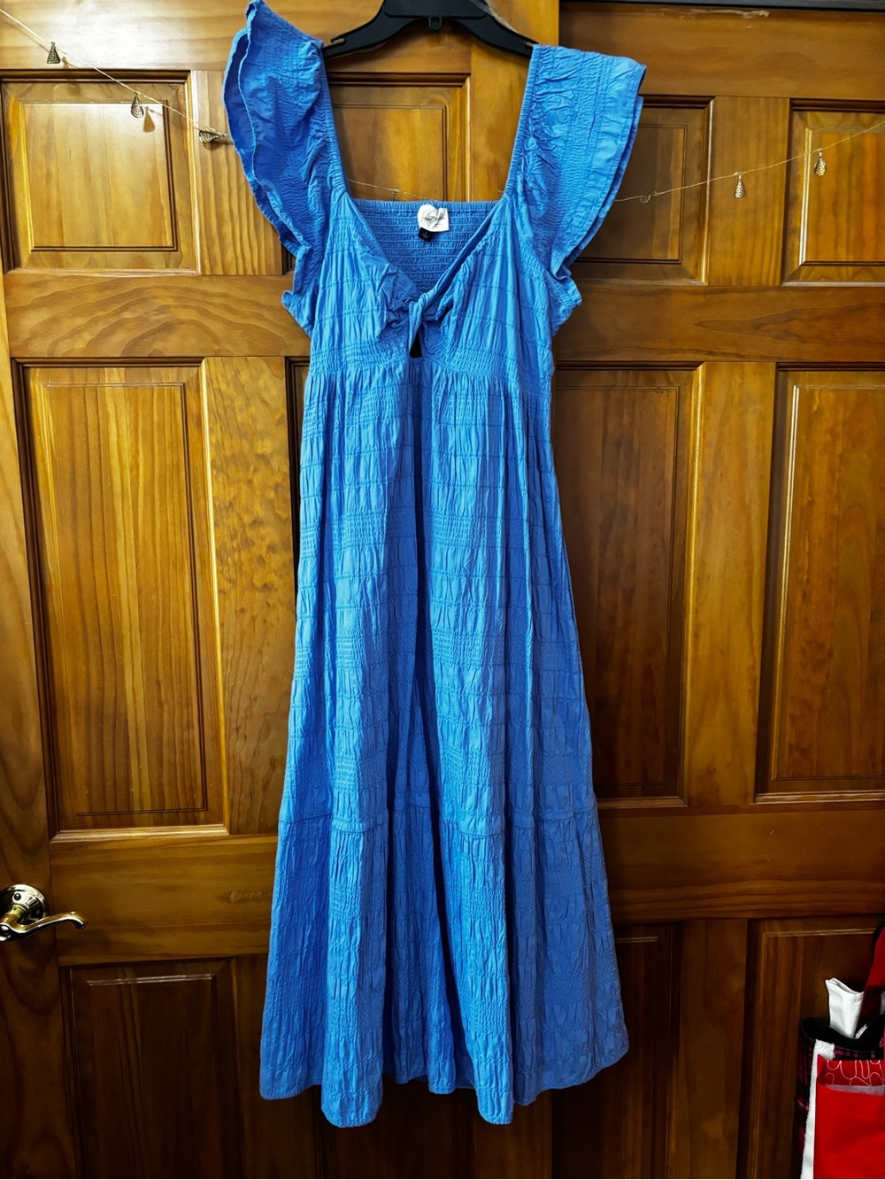 Universal Thread Bright Blue Flutter-Sleeve Maxi Dress